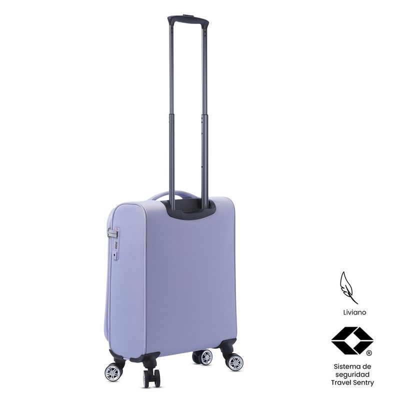 Maleta de Mano Liviana Ruedas 360 Violeta Pequeña
