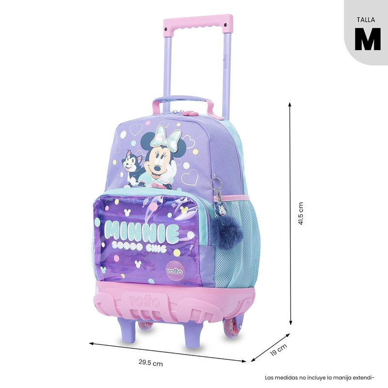 Mochila Escolar con Ruedas Minnie Talla M