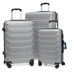 Set de 3 Maletas Rígidas de Plástico ABS 20, 24, 28 Plg Gris