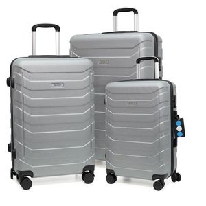 Set de 3 Maletas Rígidas de Plástico ABS 20, 24, 28 Plg Gris