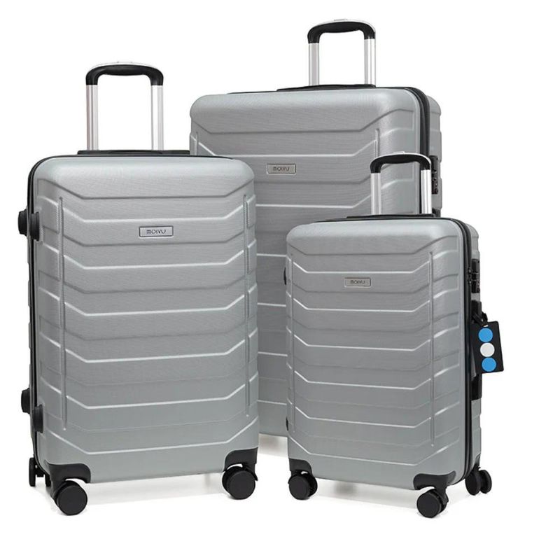 Set de 3 Maletas Rígidas de Plástico ABS 20, 24, 28 Plg Gris