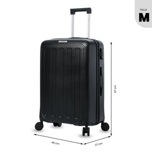 Maleta de Viaje Mediana Kaland Ruedas 360 Negro