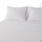 Set de Sábanas 85 GSM Diseño Liso con Textura Tamaño King Color Blanco