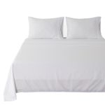 Set de Sábanas 85 GSM Diseño Liso con Textura Tamaño King Color Blanco