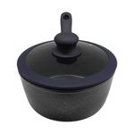 Cacerola Sara Ita de 18 cm con Tapa de Vidrio Color Marble Azul