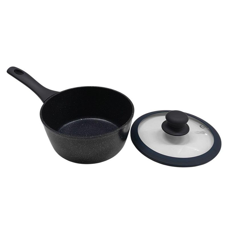 Cacerola Sara Ita de 18 cm con Tapa de Vidrio Color Marble Azul