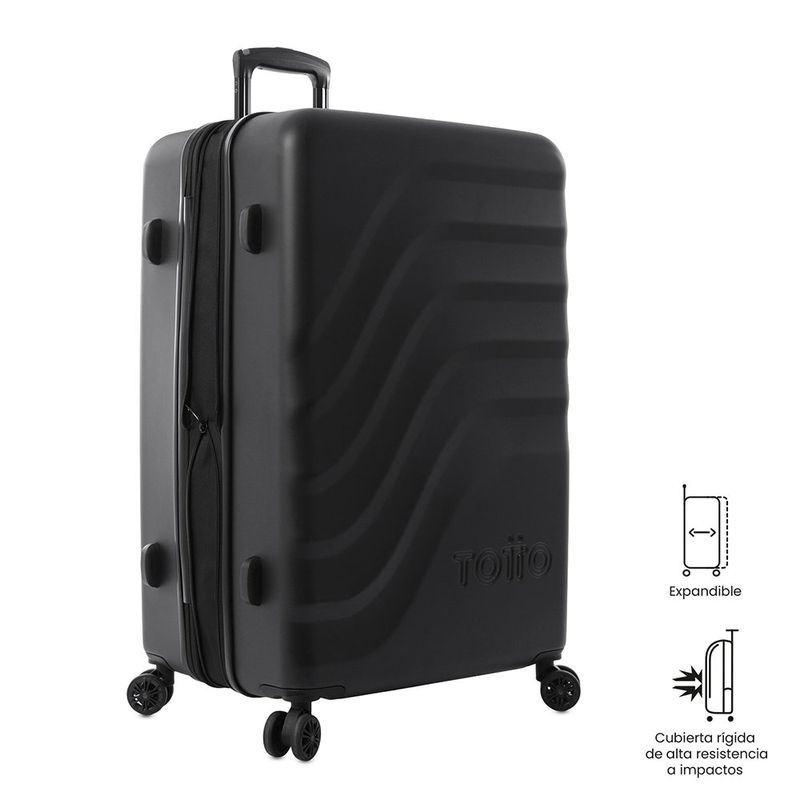 Maleta de Viaje Grande Bazy 2.0 Ruedas 360 Negro