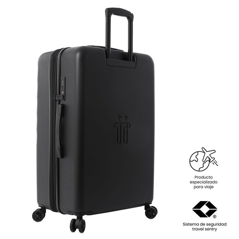 Maleta de Viaje Grande Bazy 2.0 Ruedas 360 Negro