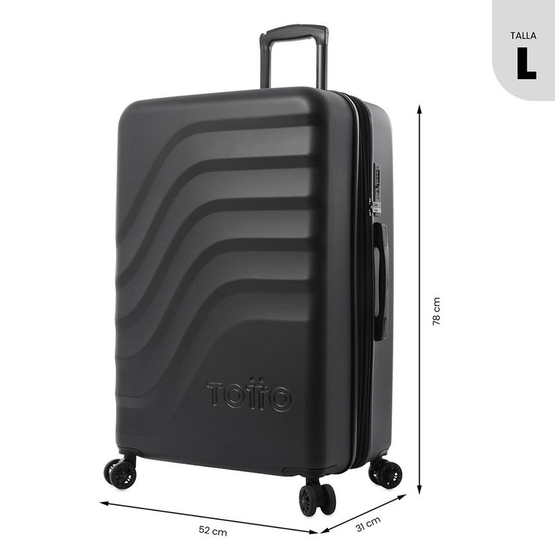 Maleta de Viaje Grande Bazy 2.0 Ruedas 360 Negro