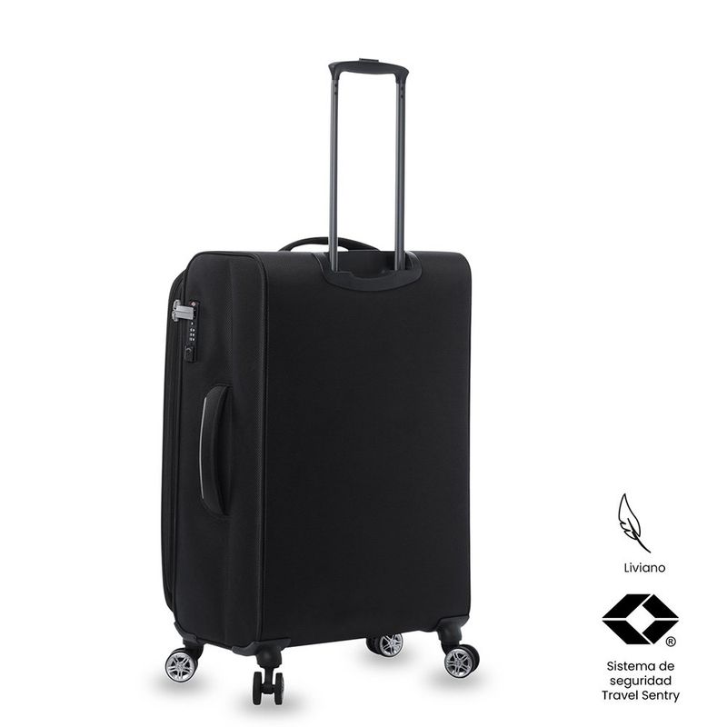 Maleta de Viaje Mediana Liviana Ruedas 360 Negro