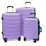 Set de 3 Maletas Rígidas de Plástico ABS 20, 24, 28 Plg Lila