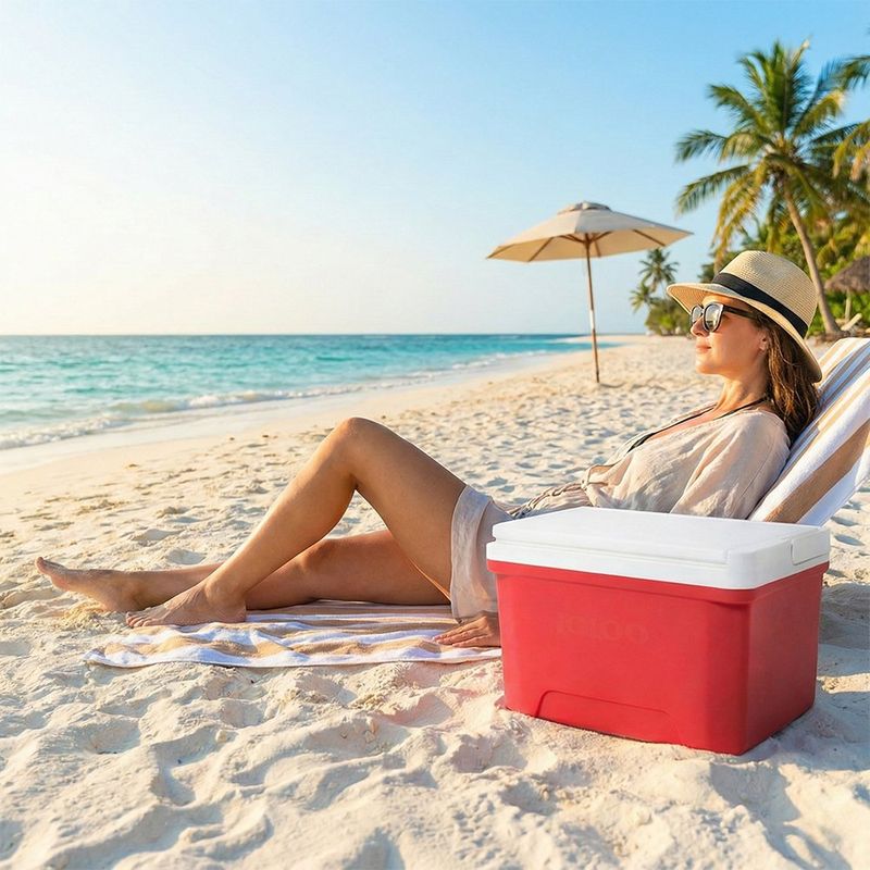 Hielera Igloo Tipo Lonchera de 8.5 Litros Modelo Laguna Color Rojo
