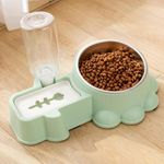 Plato para Perro con Botella para Agua Color Verde