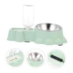 Plato para Perro con Botella para Agua Color Verde