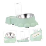 Plato para Perro con Botella para Agua Color Verde