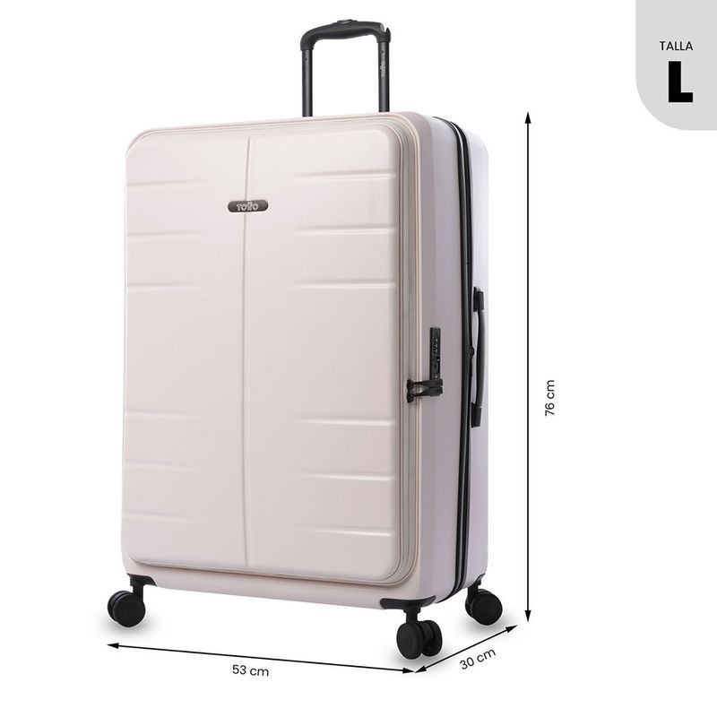 Maleta de Viaje Grande Ruedas 360 Rhio Rosado Claro