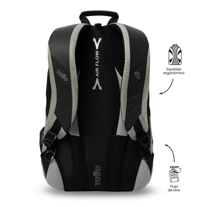 Mochila Universitaria Teck 3.0 Porta Laptop 15.4 Plg Beige y Negra