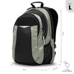 Mochila Universitaria Teck 3.0 Porta Laptop 15.4 Plg Beige y Negra
