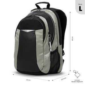 Mochila Universitaria Teck 3.0 Porta Laptop 15.4 Plg Beige y Negra