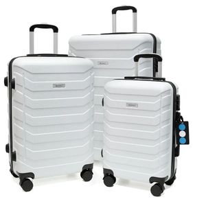 Set de 3 Maletas Rígidas de Plástico ABS 20, 24, 28 Plg Blanco