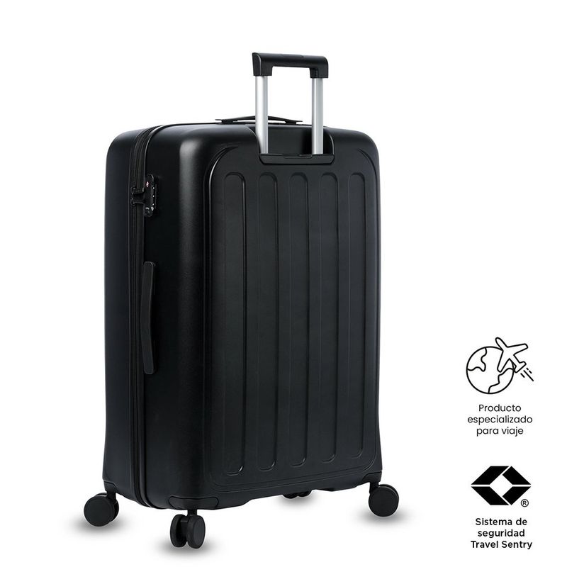 Maleta de Viaje Grande Kaland Ruedas 360 Negro