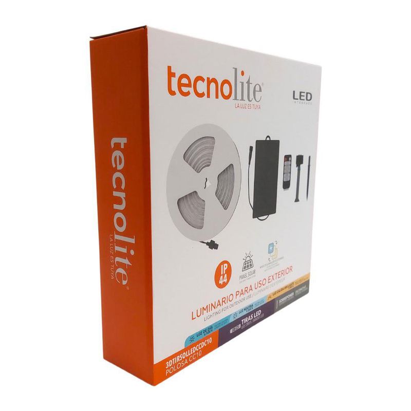 Tira LED Solar para Exterior 3W RGB 10M