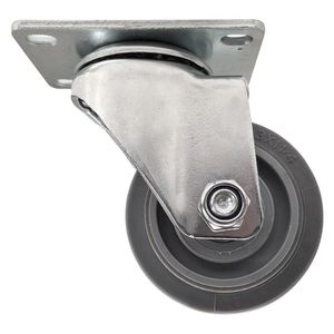 Rodo de Hule Gris Giratorio con Base Metálica de 3 Plg