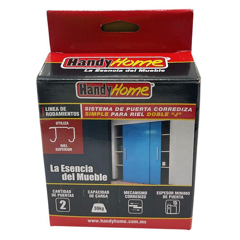 Corredera Simple para Puerta Riel Doble en Kit