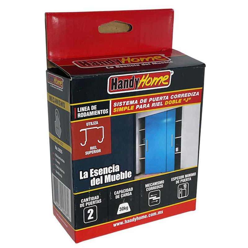 Corredera Simple para Puerta Riel Doble en Kit