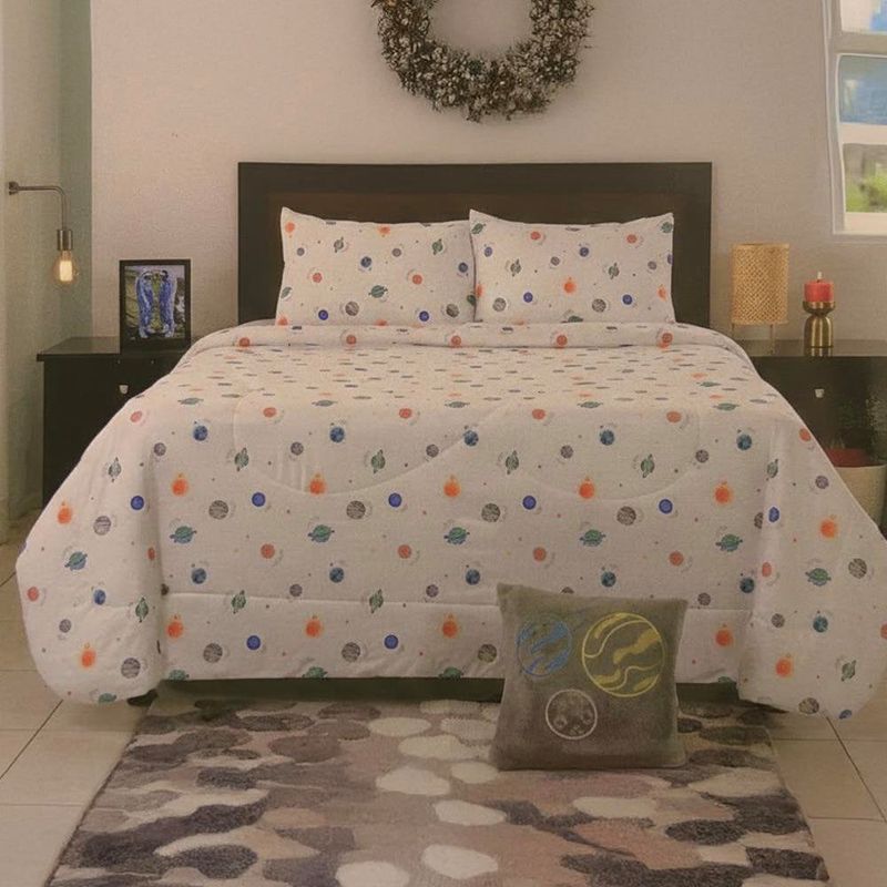 Edredón Imperial con Estampado de Planetas en Set de 3 Piezas