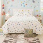 Edredón Full Queen con Estampado de Planetas en Set de 4 Piezas