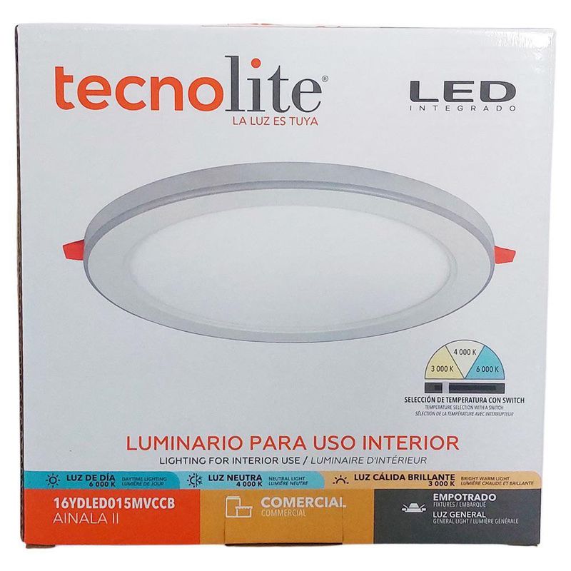 Lámpara Circular Empotrable LED para Interior de 12W CCT