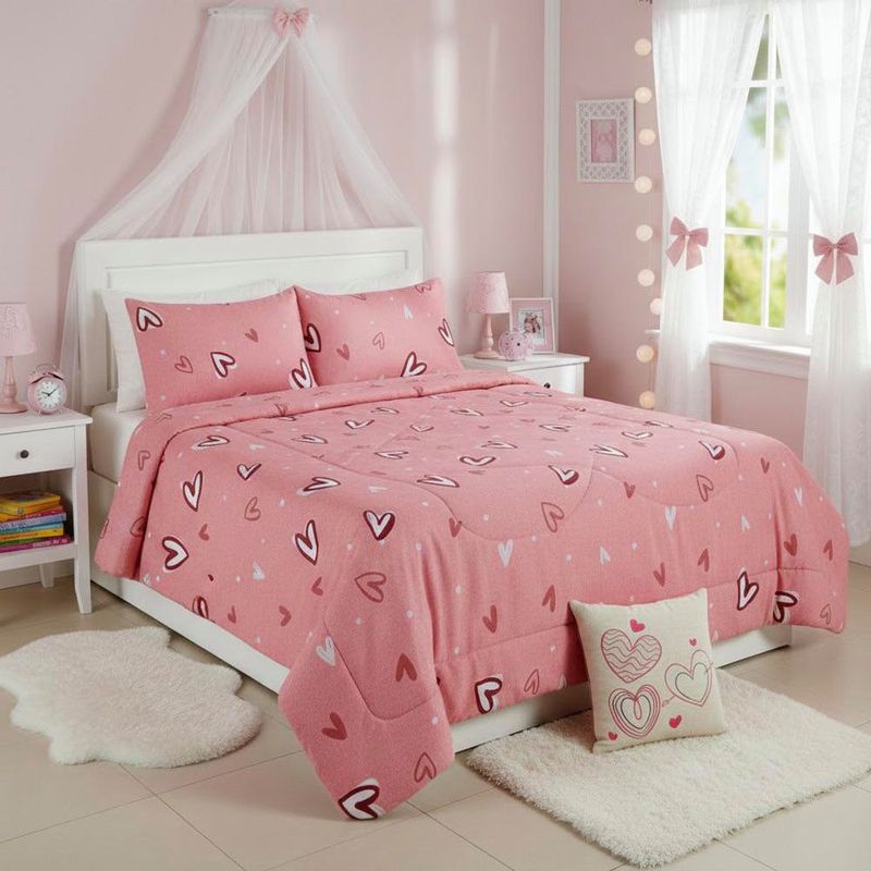 Edredón Imperial con Corazones en Set de 3 Piezas