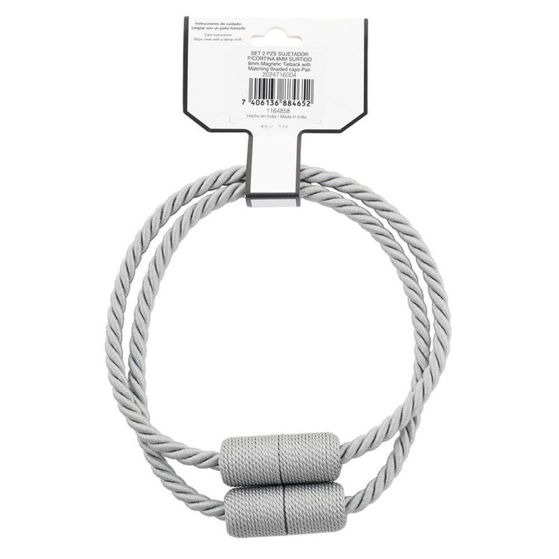 Sujetador para Cortina Trenzado 8 mm en Set de 2 Piezas Colores Surtidos
