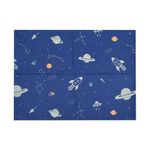 Set de Sábanas 3 Piezas Tamaño Imperial Diseño Espacio Color Azul