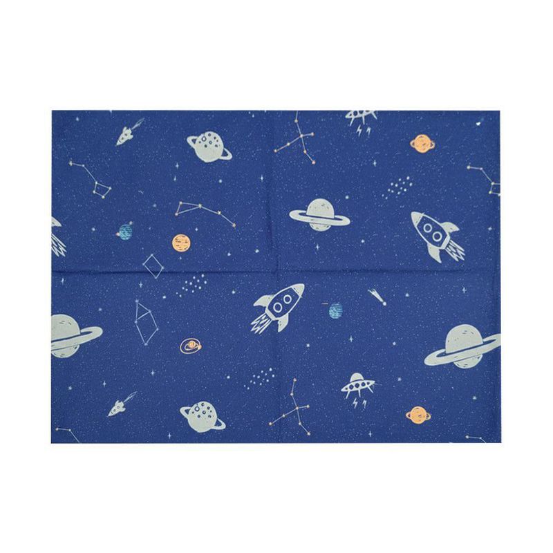 Set de Sábanas 3 Piezas Tamaño Imperial Diseño Espacio Color Azul