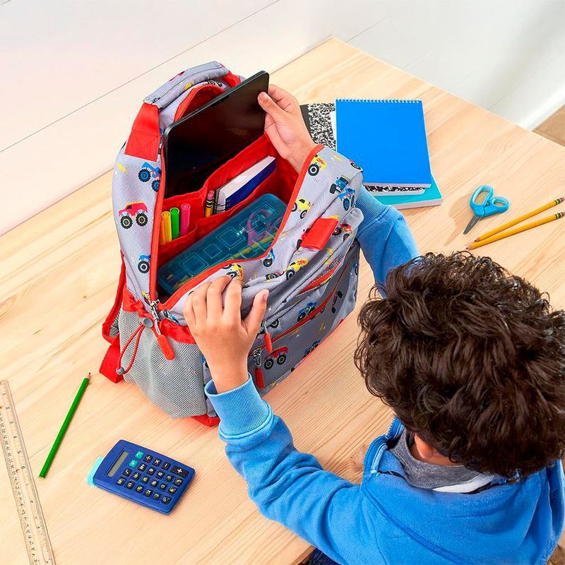 Mochila Escolar Bentgo Estampado Monster Trucks Color Gris