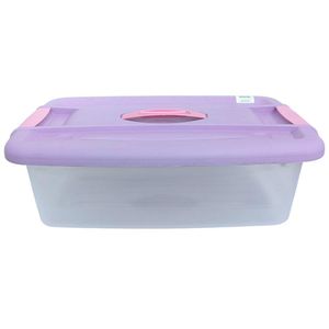 Caja Plástica de 12 L Color Lila y Rosado