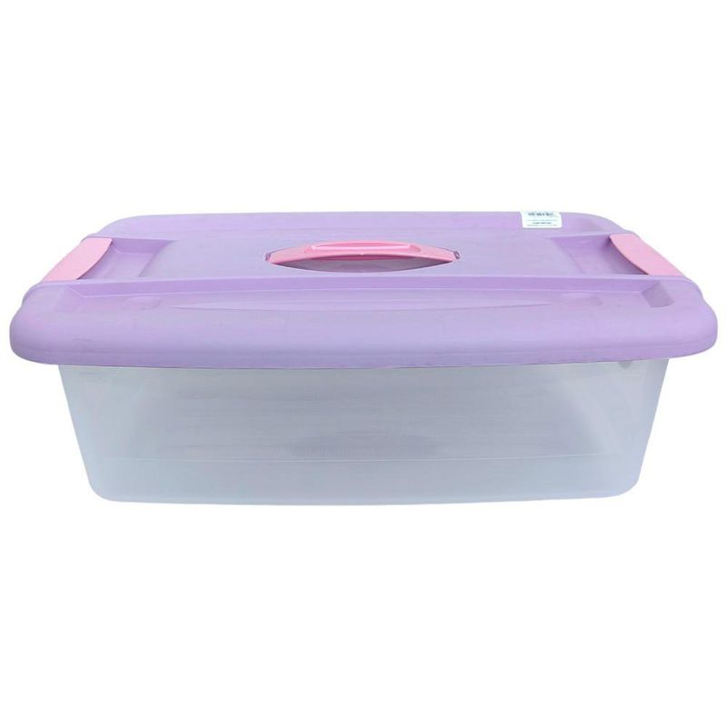 Caja Plástica de 12 L Color Lila y Rosado