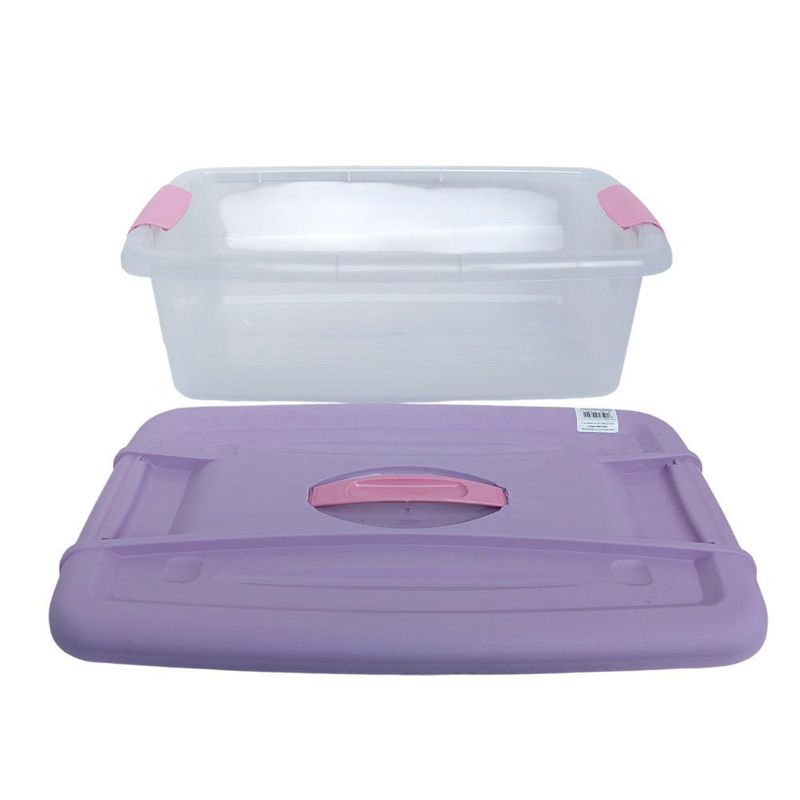 Caja Plástica de 12 L Color Lila y Rosado