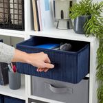 Caja Plegable de Pana Azul 31 x 14 Cm