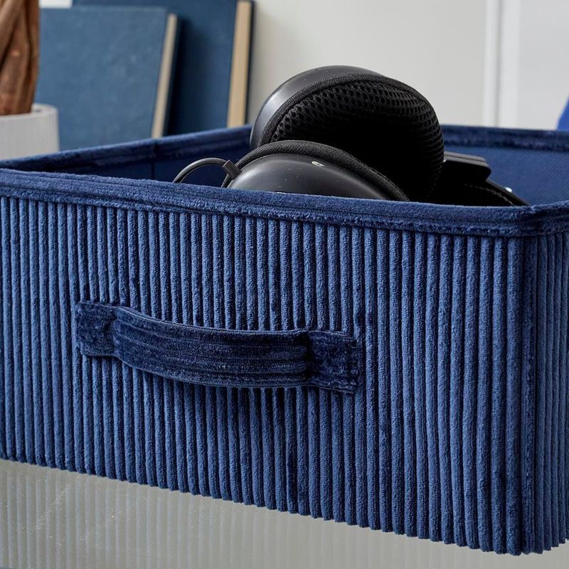 Caja Plegable de Pana Azul 31 x 14 Cm