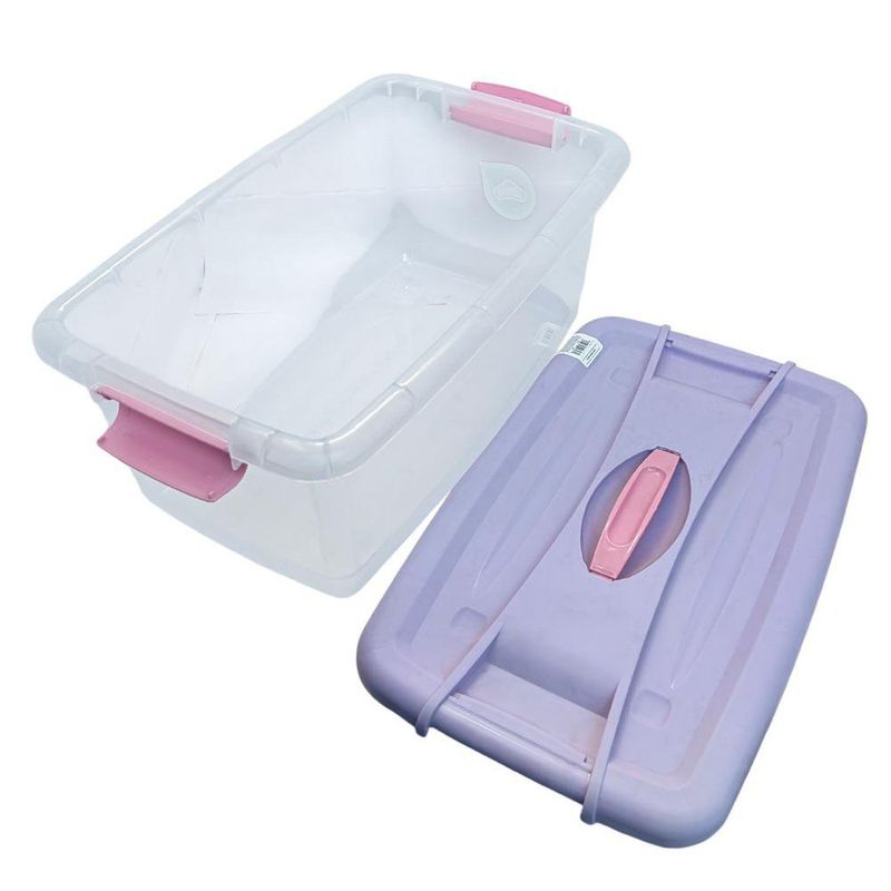 Caja Plástica de 16 L Color Lila y Rosado