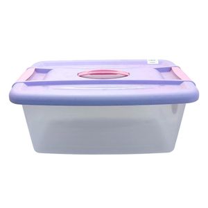 Caja Plástica de 16 L Color Lila y Rosado