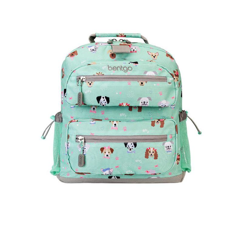 Mochila Color Verde Aqua Diseño Perritos