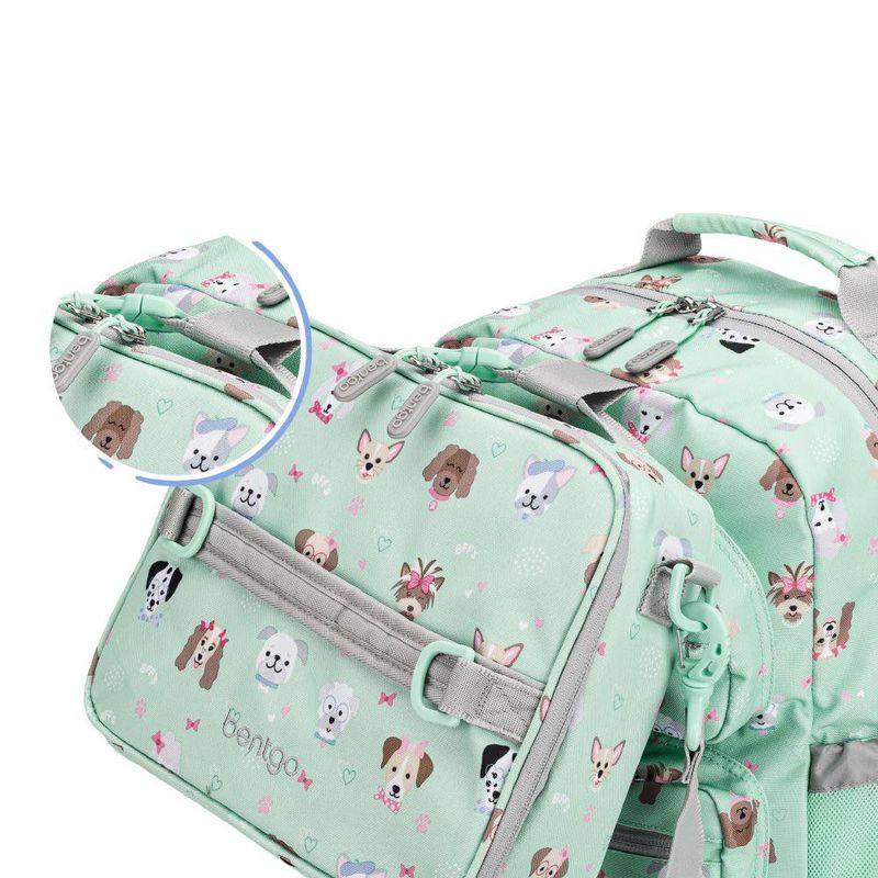 Mochila Color Verde Aqua Diseño Perritos