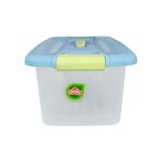 Caja Plástica de 16 L Celeste con Verde