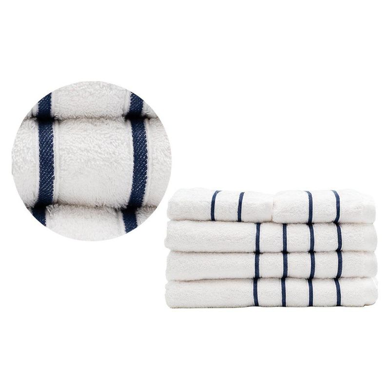 Toalla de Baño Boston Color Blanco con líneas Navy