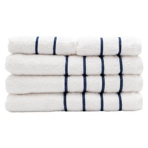 Toalla de Baño Boston Color Blanco con líneas Navy