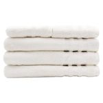 Toalla de Manos Chicago Color Blanco con líneas Beige